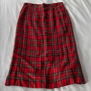 Vintage Bechamel Plaid Skirt with Pockets
